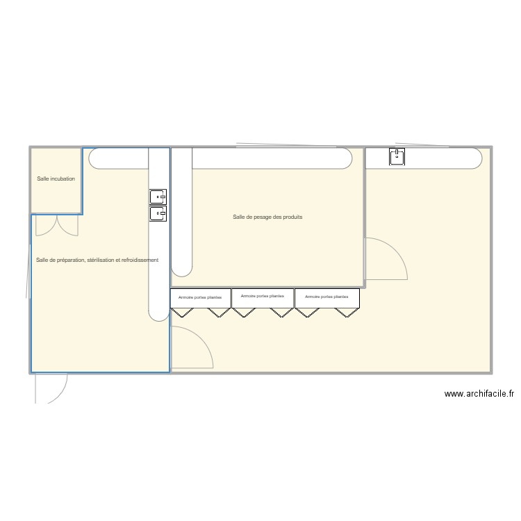 Plan existant laboratoire contrôle qualité . Plan de 0 pièce et 0 m2