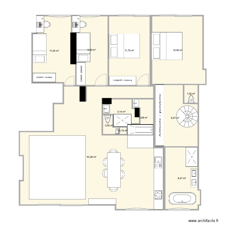 BF 2022 DUPLEX 3. Plan de 0 pièce et 0 m2