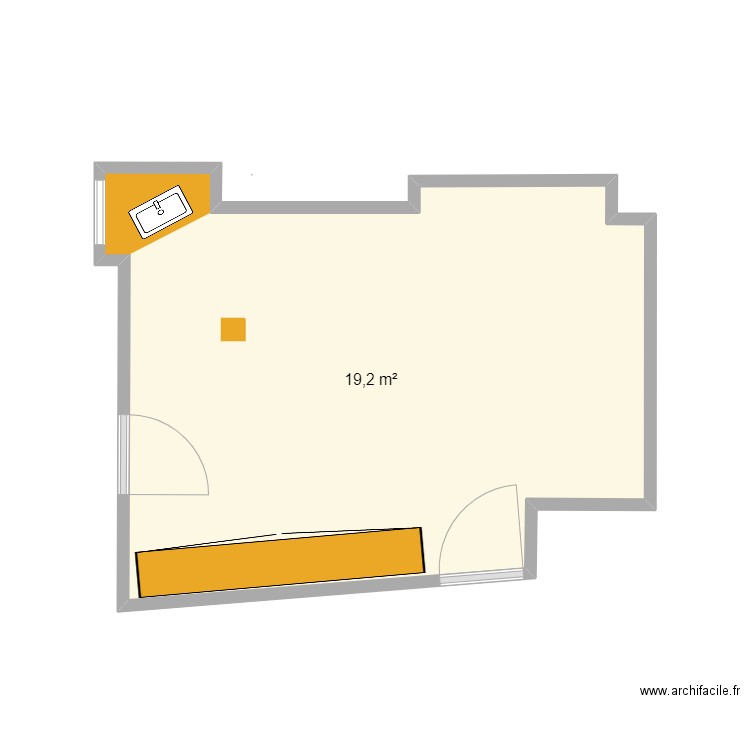 Said Base. Plan de 1 pièce et 19 m2