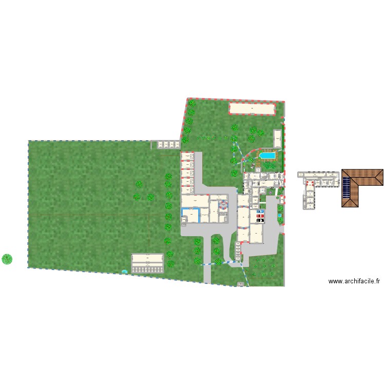 Maison. Plan de 60 pièces et 1926 m2