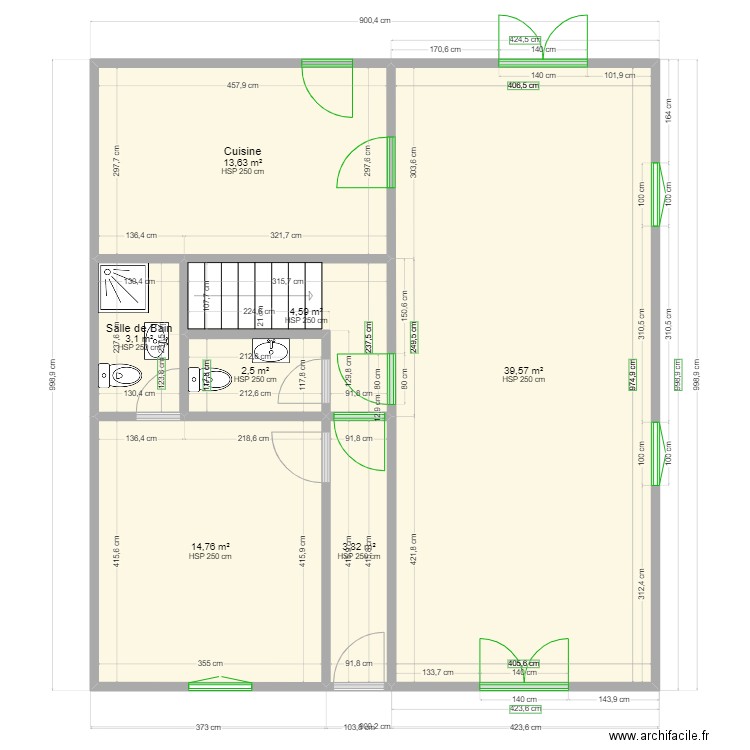 Plan Maison Ngoyo. Plan de 14 pièces et 164 m2