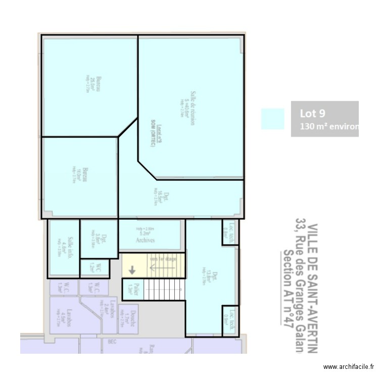 422 CROQUIS 2EME 130 M2. Plan de 11 pièces et 120 m2