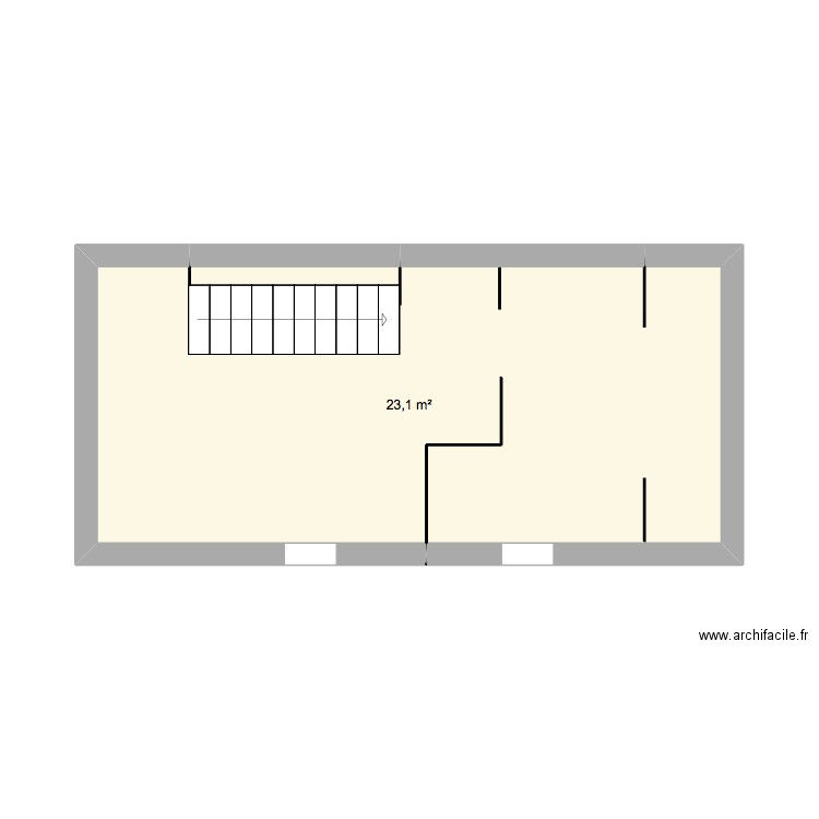 maison 2. Plan de 1 pièce et 23 m2