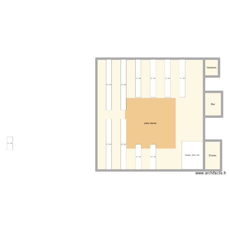 Plan de salle Dommartin. Plan de 4 pièces et 258 m2