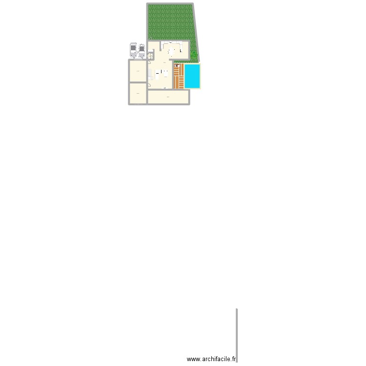 maison . Plan de 5 pièces et 200 m2