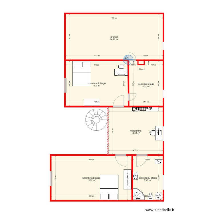 BI 3208 étage 1. Plan de 0 pièce et 0 m2