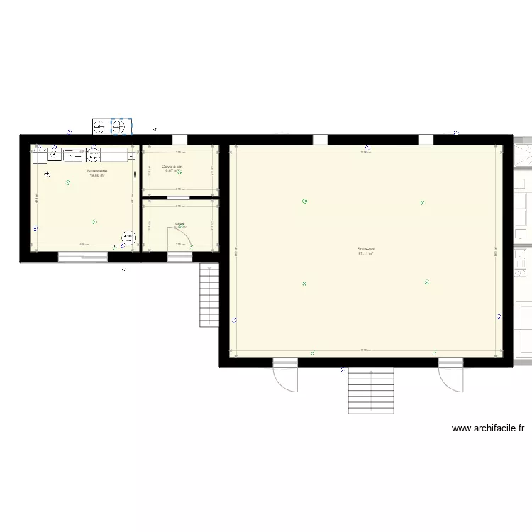 Sous sol Carignan avec électricité. Plan de Sous sol Carignan avec électricité. Plan de