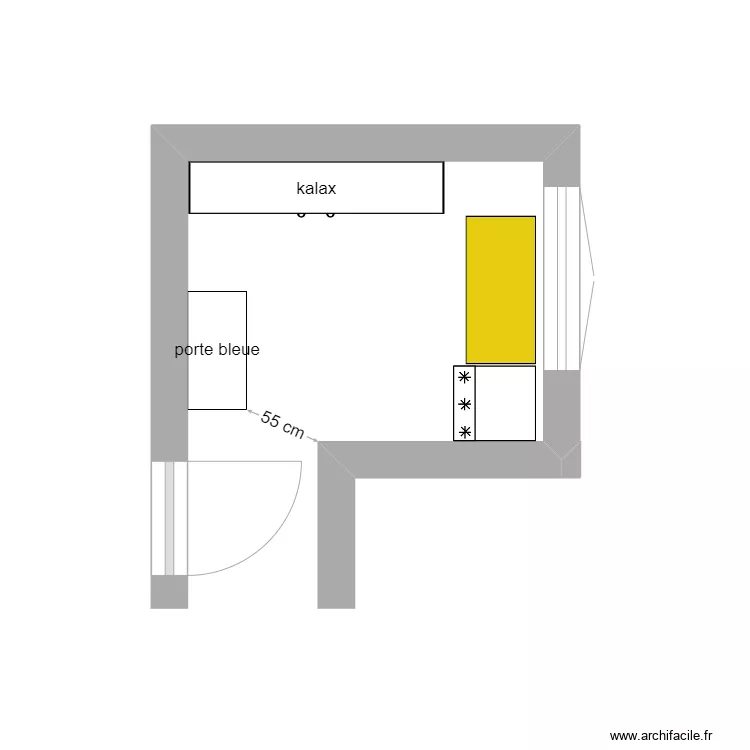 mon bureau chez Isa. Plan de 