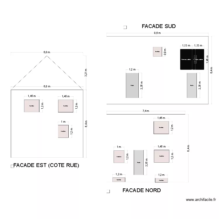 Facade main. Plan de 