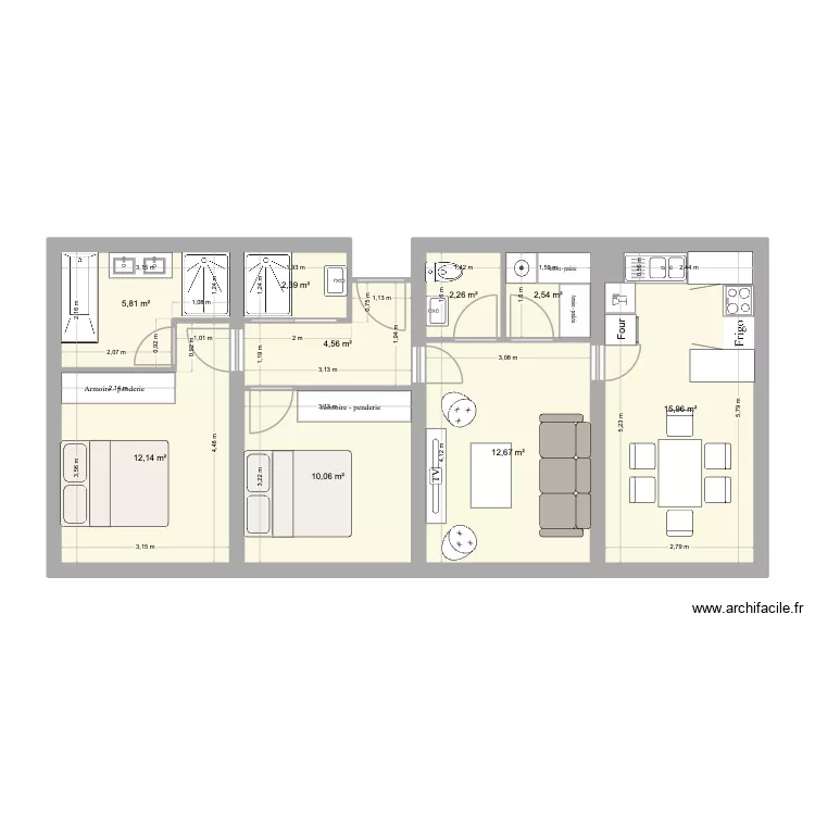 SERRANI_2. Plan de 10  et 69 m²
