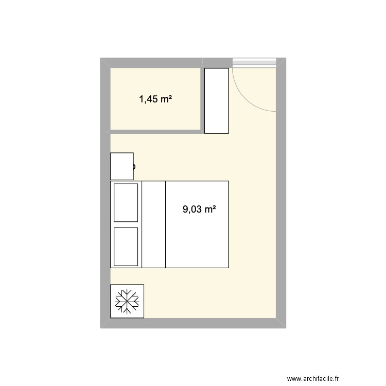 Chambre 1 ONYX. Plan de 0 pièce et 0 m2