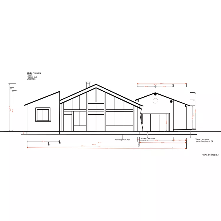 Studio Picholine Projet 03 18 5 PC Fa&ccedil;ade Sud. Plan de 