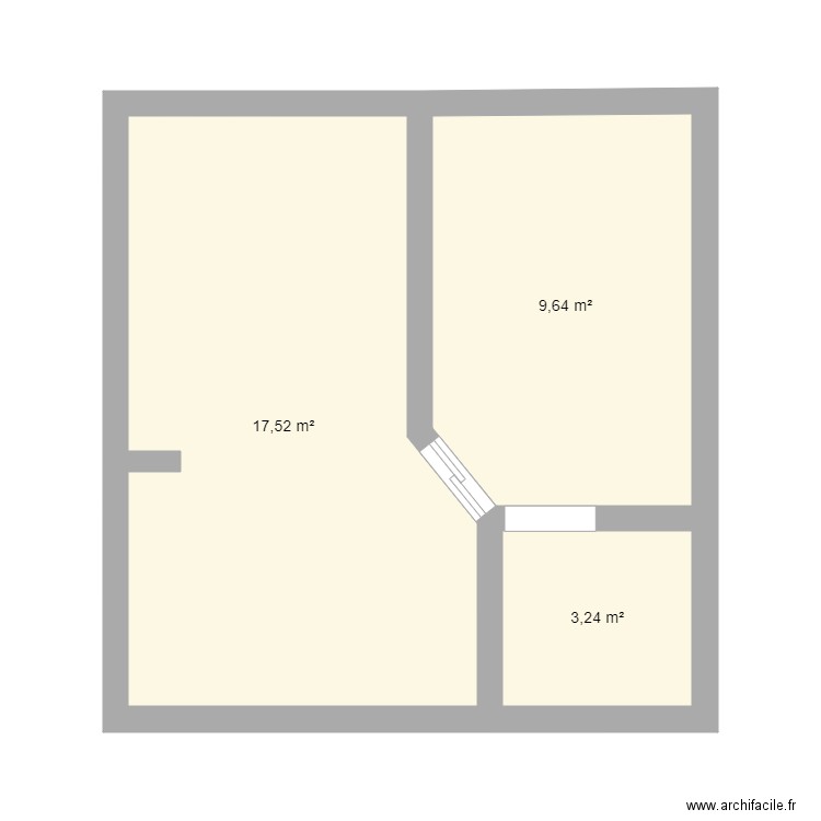 plan 1. Plan de 3 pièces et 30 m2