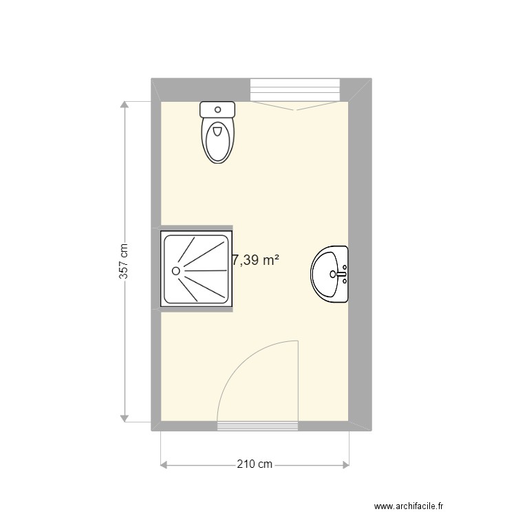 Salle de bain 210 x 360. Plan de 0 pièce et 0 m2