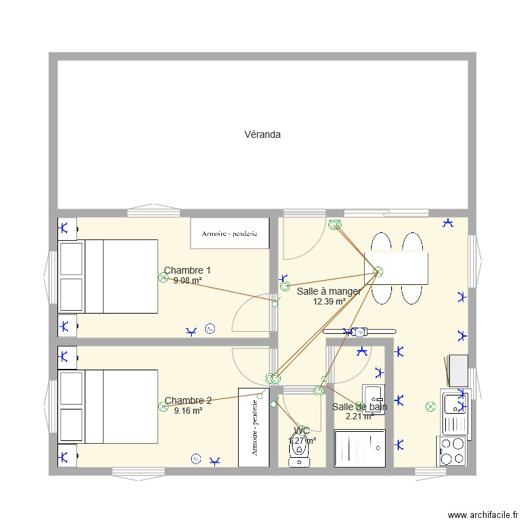 plan pour 40m2 numero 2. Plan de 0 pièce et 0 m2