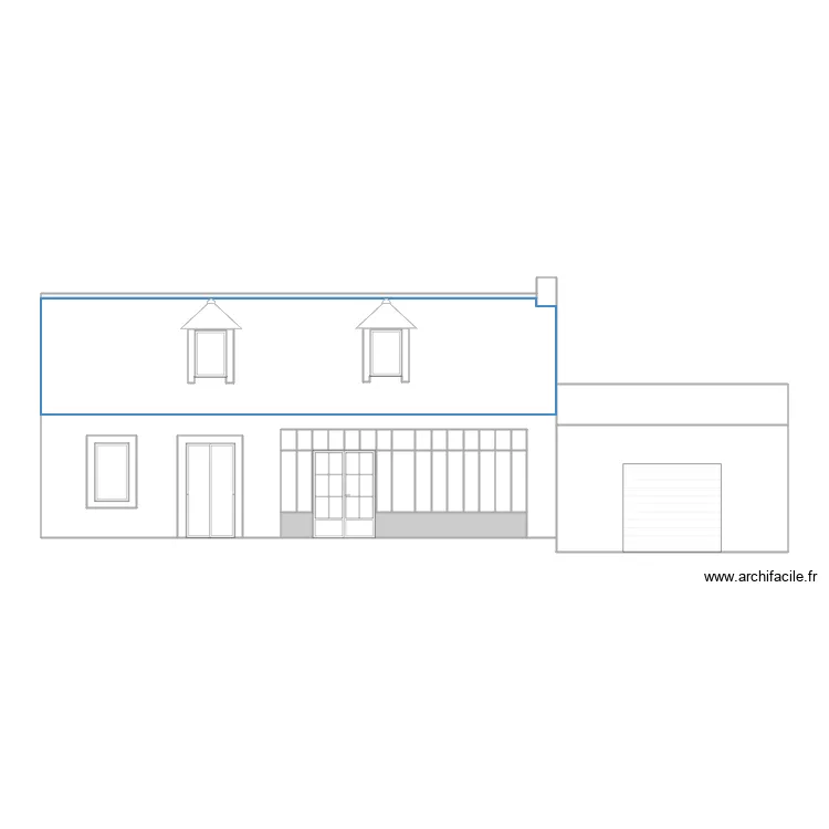 Véranda Projet Façade Sud Maison La Croixille. Plan de Véranda Projet Façade Sud Maison La Croixille. Plan de