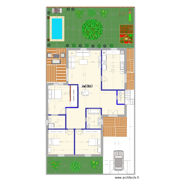 Maison senia 2023. Plan de 6 pièces et 137 m2