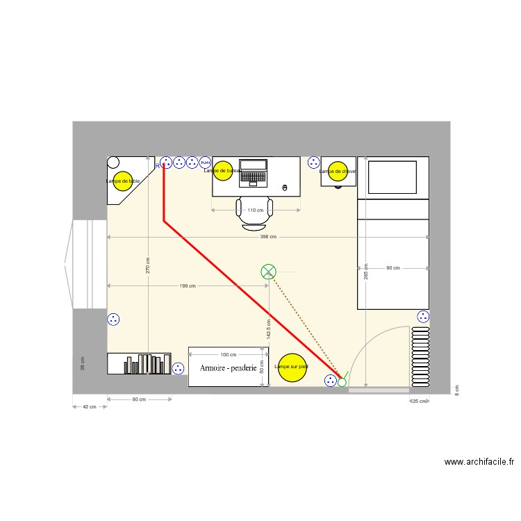 Chambre Pauline. Plan de 0 pièce et 0 m2