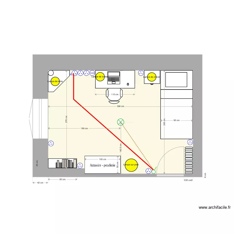 Chambre Pauline. Plan de 