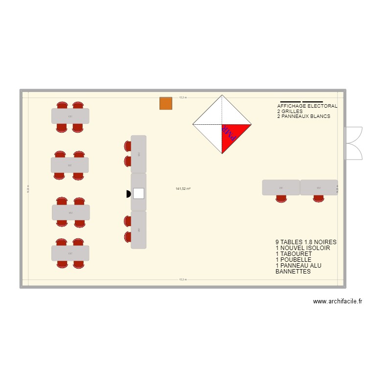 BAROLET BUREAU DE VOTE. Plan de 1 pièce et 142 m2