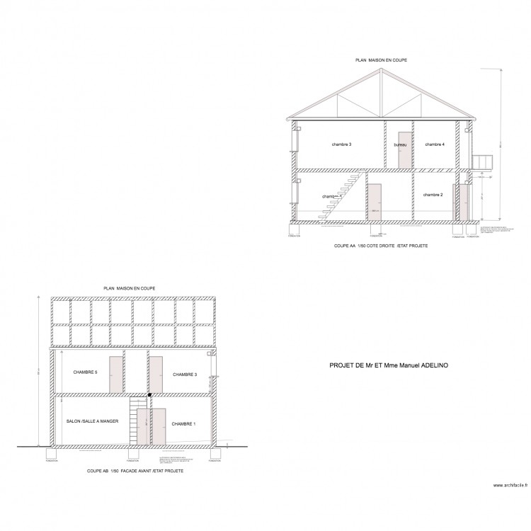 PLAN COUPE HESSERANGE A. Plan de 0 pièce et 0 m2