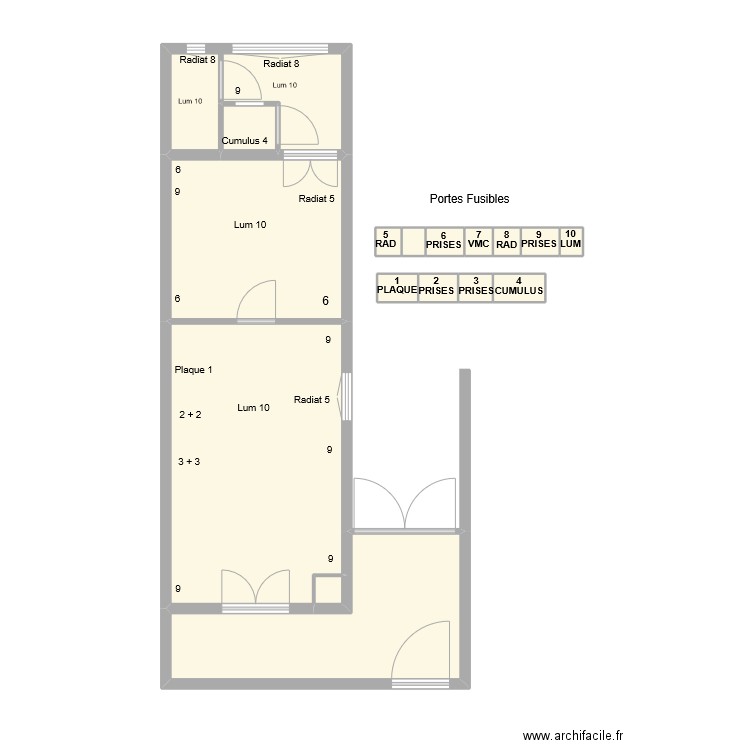 cenon electricite. Plan de 17 pièces et 55 m2