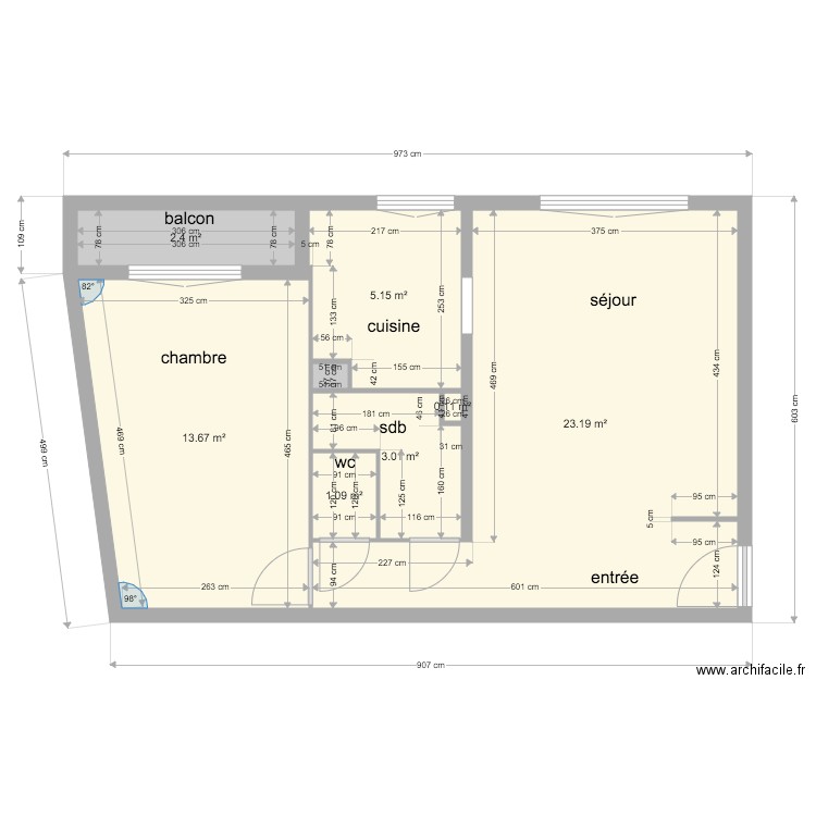 Plan projet côté 1 mélinière. Plan de 0 pièce et 0 m2