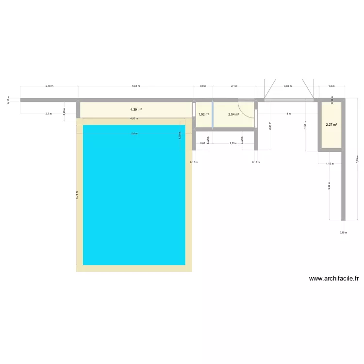 local technique piscine djapni. Plan de 