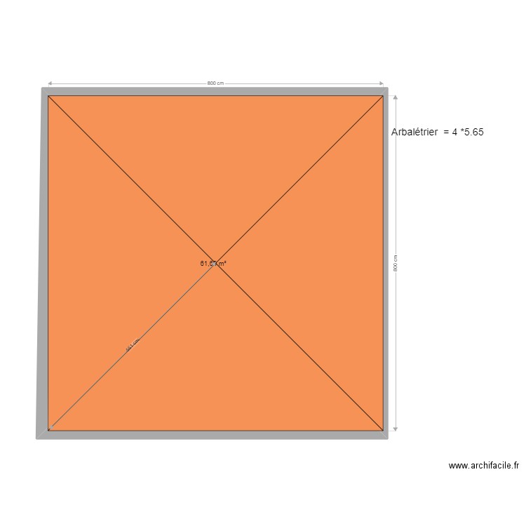 RISSO. Plan de 1 pièce et 62 m2