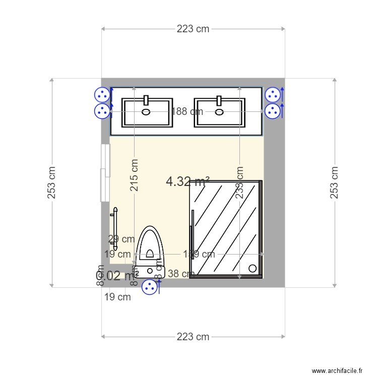 salle de bain. Plan de 0 pièce et 0 m2