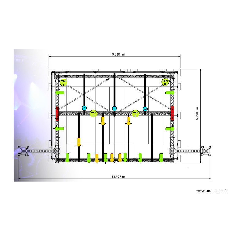 scène Cité bleue. Plan de 0 pièce et 0 m2
