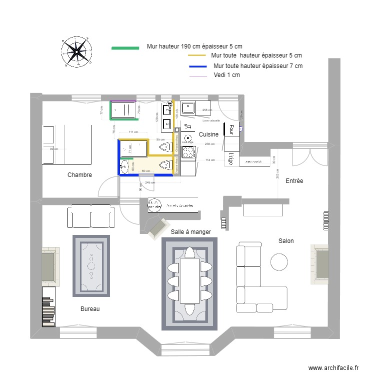 Plan Pabro V9. Plan de 3 pièces et 3 m2