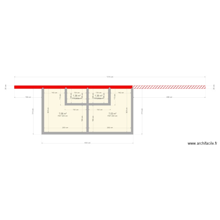 parc à canards. Plan de 4 pièces et 17 m2