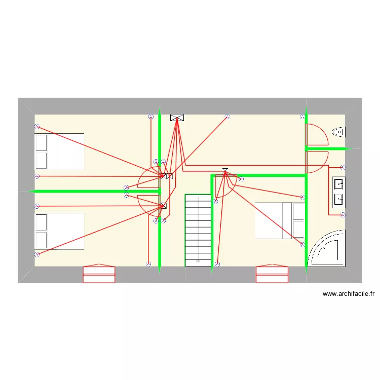 LEPAUVRE Pierre Maison Parigné Circuit Prise de Courant 1er étage. Plan de LEPAUVRE Pierre Maison Parigné Circuit Prise de Courant 1er étage. Plan de
