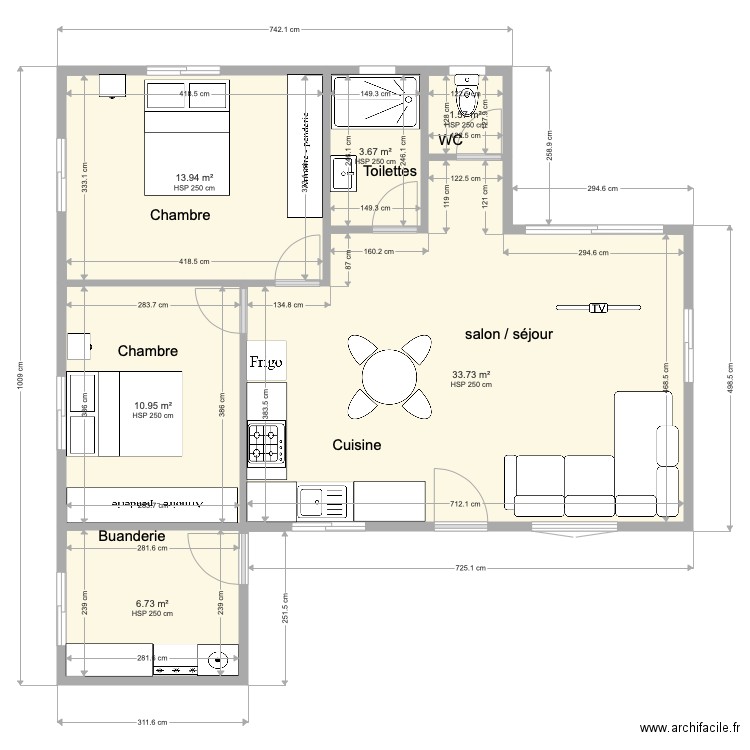 PLAN villa JUJU projet 3 meublé. Plan de 0 pièce et 0 m2