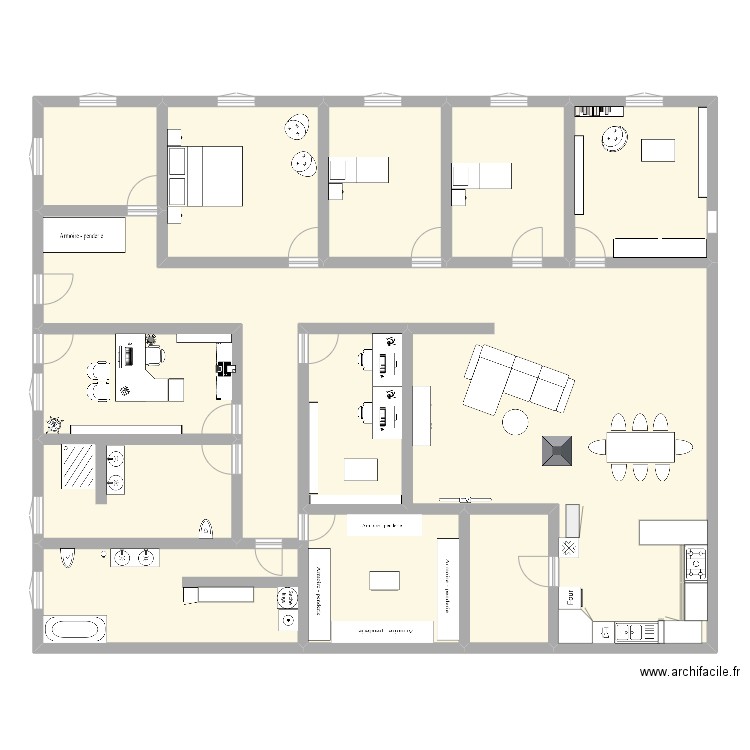 Appartement 2025. Plan de 11 pièces et 227 m2