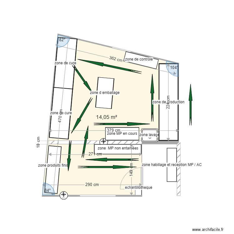 labo savonnerie 2. Plan de 1 pièce et 14 m2