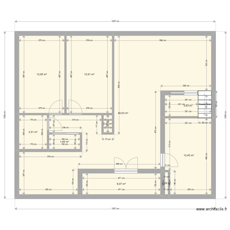 TRAVAUX CUXAC. Plan de 10 pièces et 104 m2