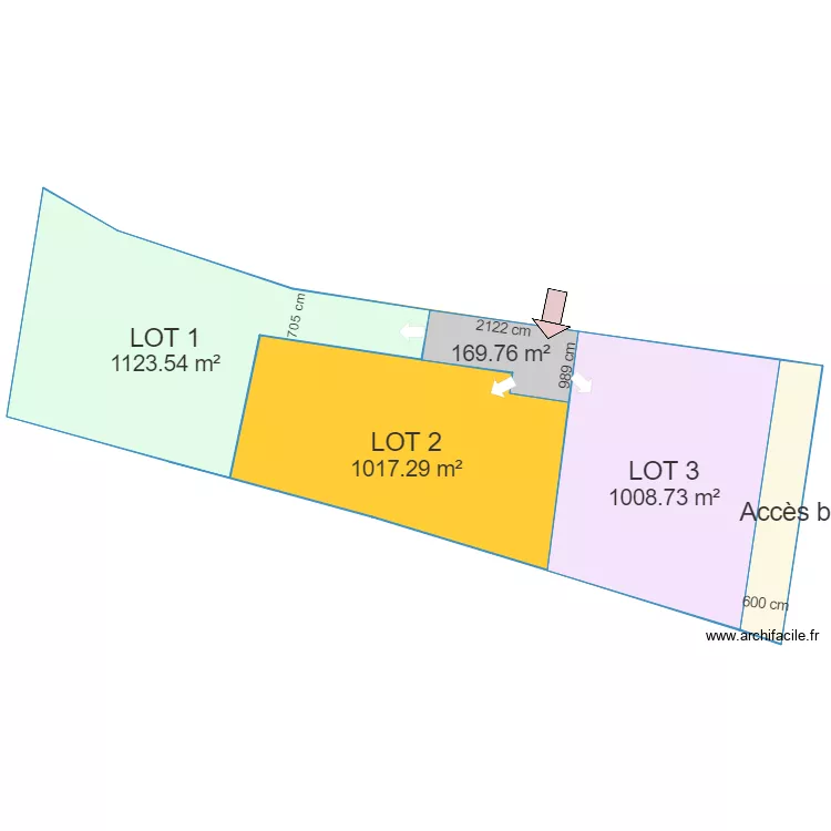 SAIGUEDE - rte St Lys parcelle B23 v2. Plan de 