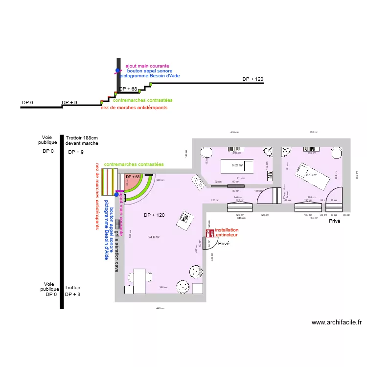 INSTITUT FLORILEGE APRES TRAVAUX. Plan de 