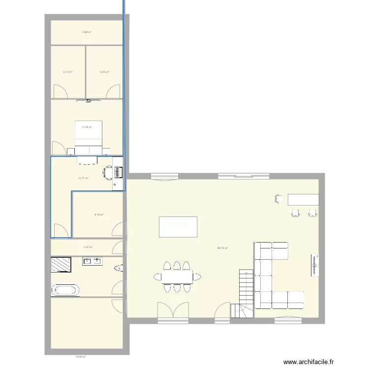 plan maison bastien perso COURVILLE. Plan de 