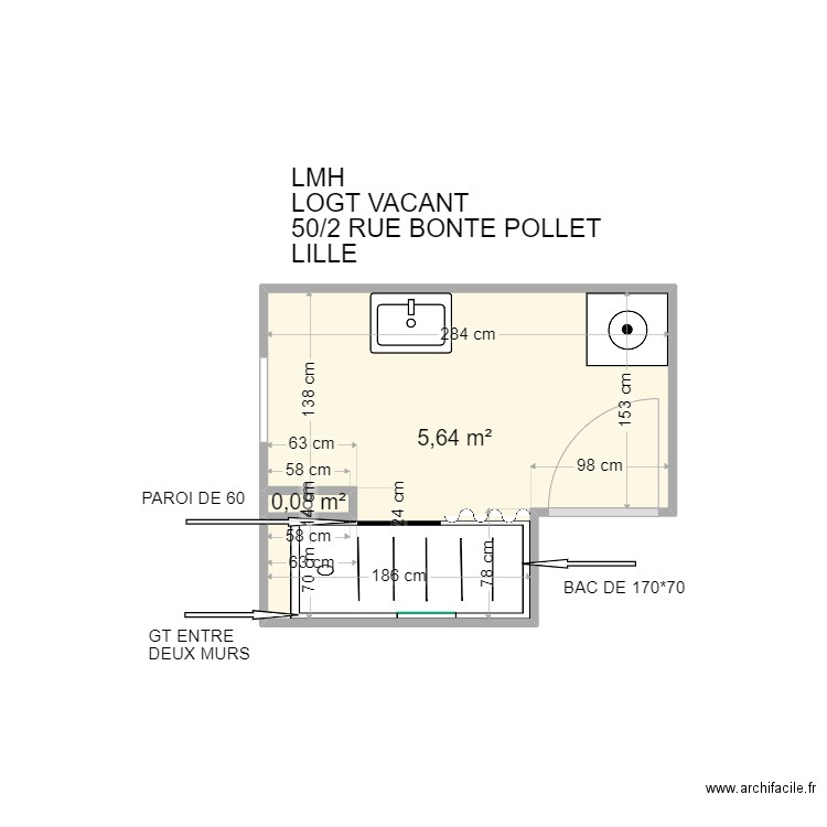 LMH LOGT VACANT LILLE. Plan de 0 pièce et 0 m2