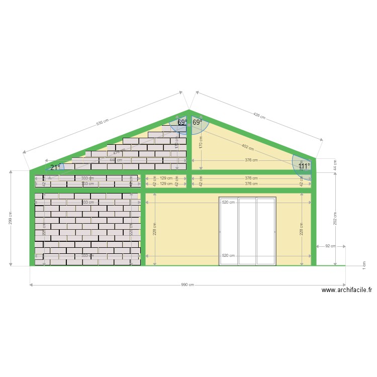 Facade Est. Plan de 0 pièce et 0 m2