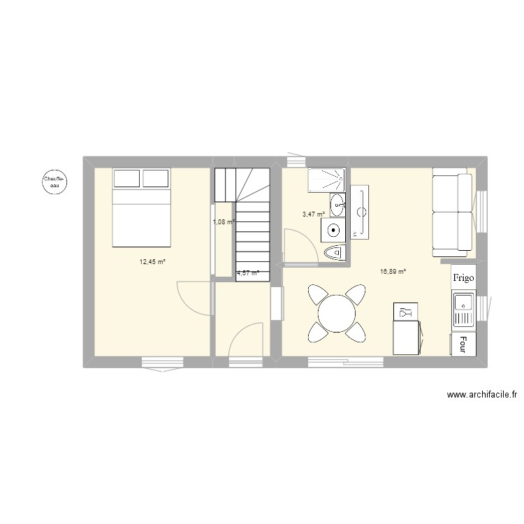 Campagne mamou 2. Plan de 5 pièces et 38 m2