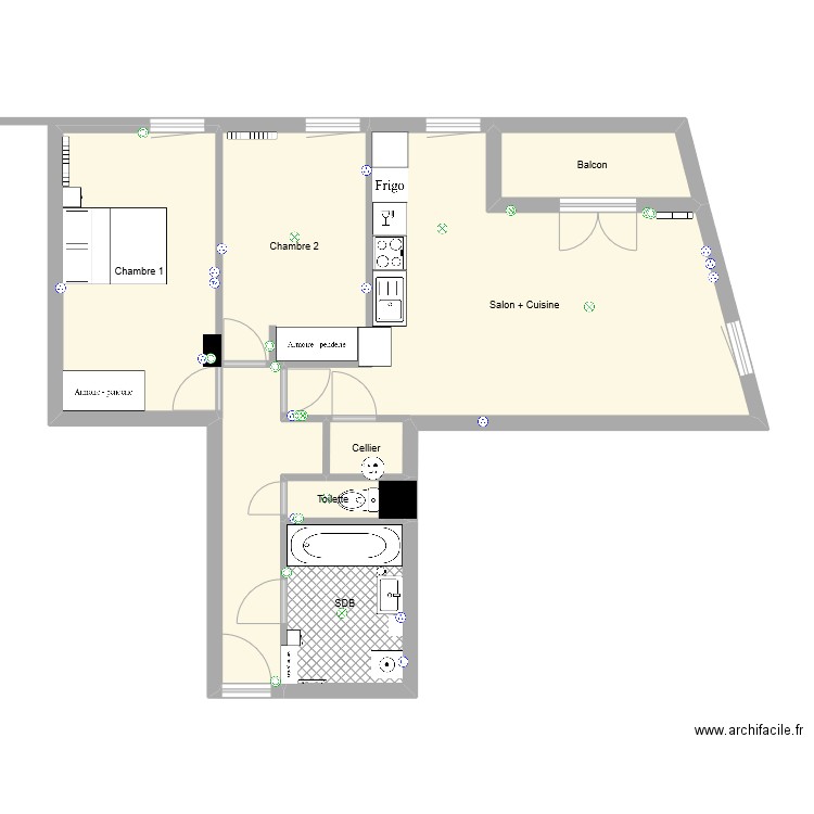 Appartement Vide. Plan de 0 pièce et 0 m2