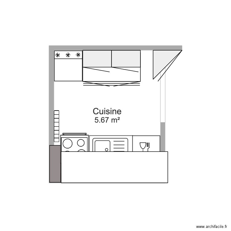 Plan cuisine chalet v2. Plan de 0 pièce et 0 m2