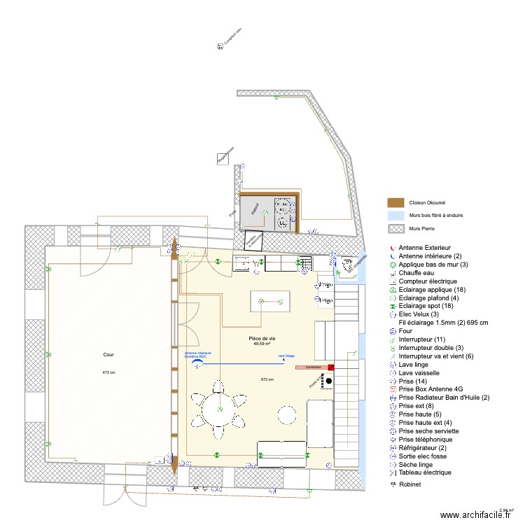 ISSARLES V2. Plan de 9 pièces et 150 m2