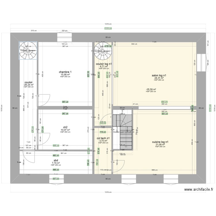 PROJET LACAUNE étage 1 gabi1Z1. Plan de 0 pièce et 0 m2