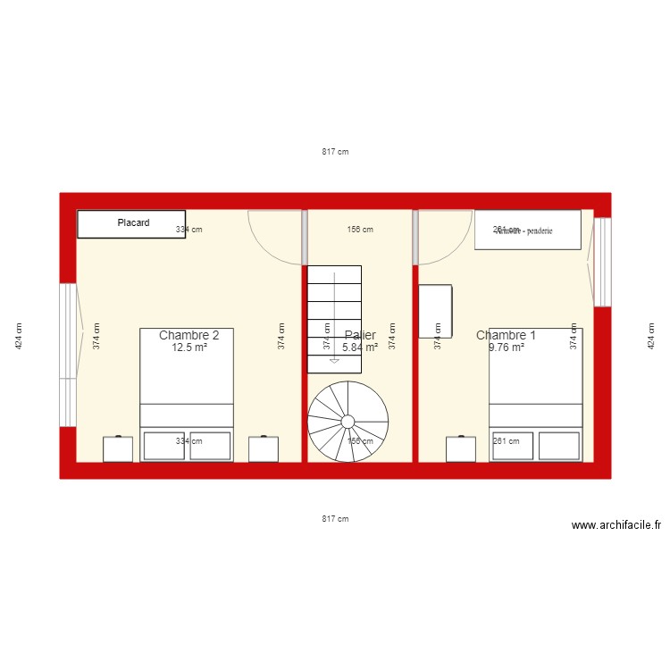 BI 2137 1er étage coté. Plan de 0 pièce et 0 m2