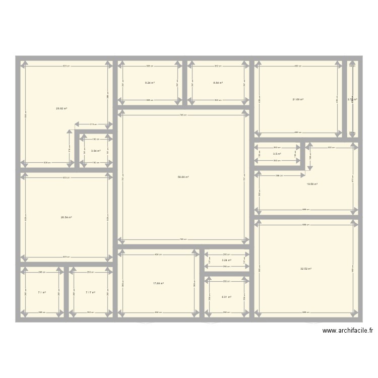 rach. Plan de 0 pièce et 0 m2